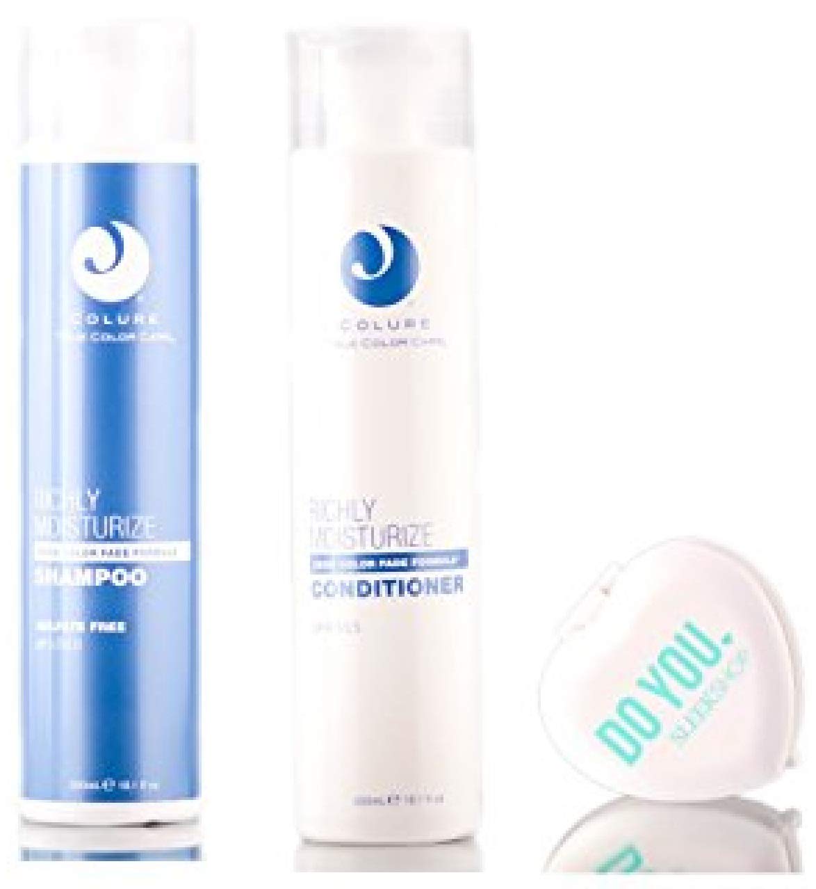 Colure True Color Care Richly Moisturize Shampoo & Conditioner DUO Set (with Sleek Compact Mirror) (10.1 oz / 300ml Kit)