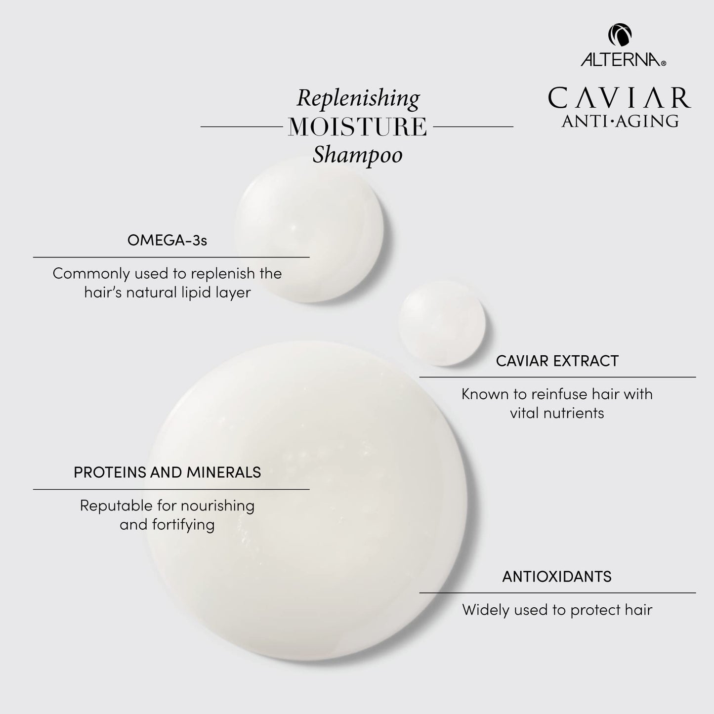 Alterna Haircare CAVIAR Anti-Aging Replenishing Moisture Shampoo and Conditioner Set, 16.5 Fl Oz | Protects, Restores and Hydrates | Sulfate Free