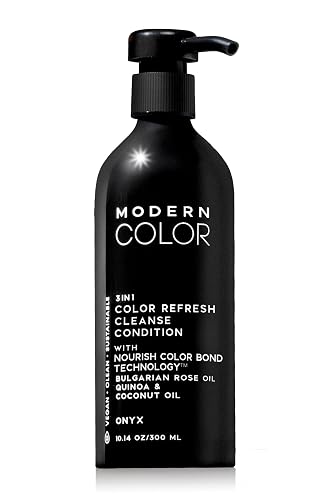 Modern Color 3-in-1 Hair Color Refresh, Cleanse & Condition - 100% Vegan, Cruelty-Free, Sustainably Packaged, Non-Toxic, Certified Clean Beauty (Onyx)