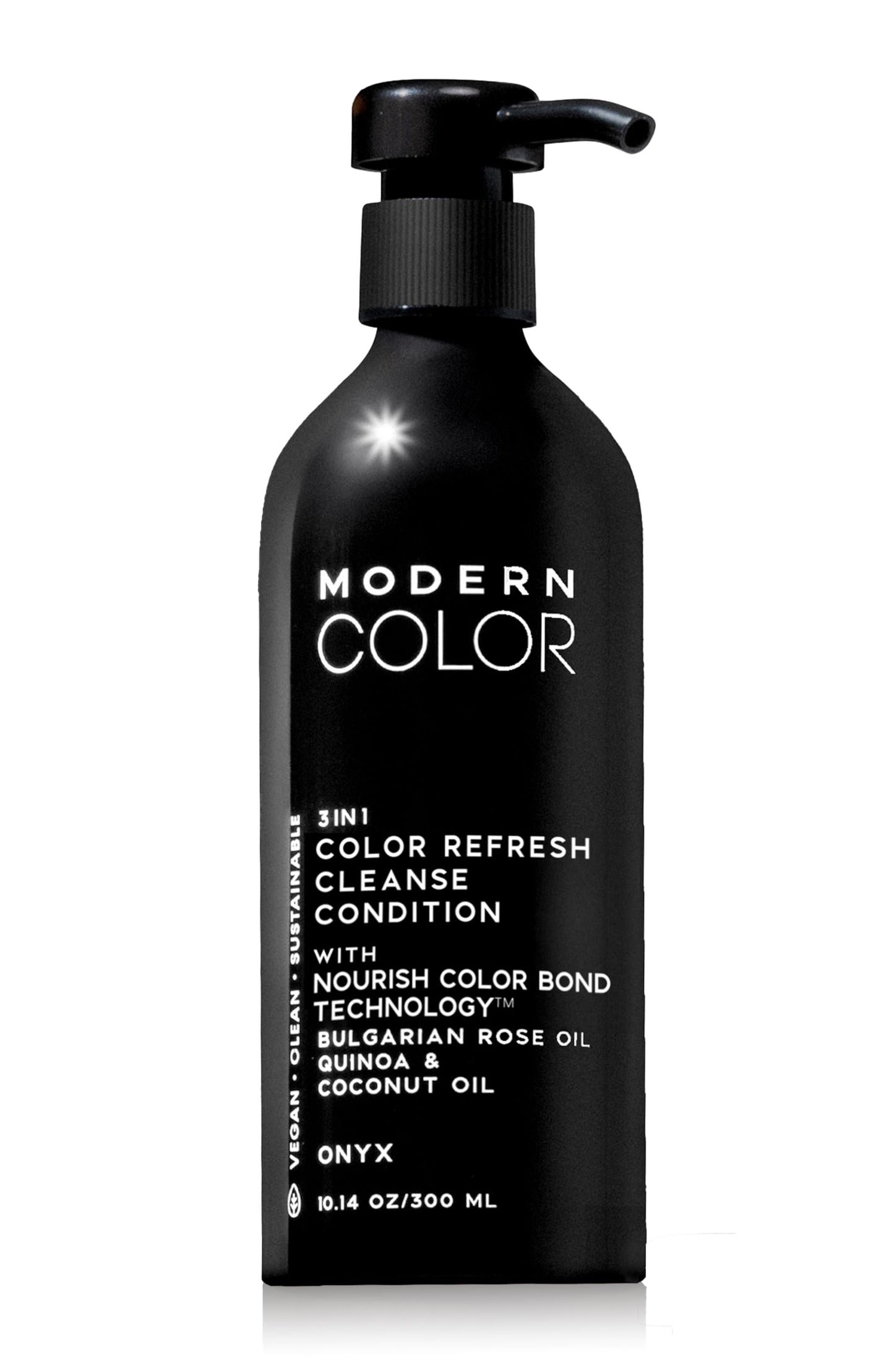 Modern Color 3-in-1 Hair Color Refresh, Cleanse & Condition - 100% Vegan, Cruelty-Free, Sustainably Packaged, Non-Toxic, Certified Clean Beauty (Onyx)