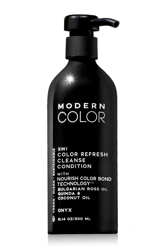 Modern Color 3-in-1 Hair Color Refresh, Cleanse & Condition - 100% Vegan, Cruelty-Free, Sustainably Packaged, Non-Toxic, Certified Clean Beauty (Onyx)