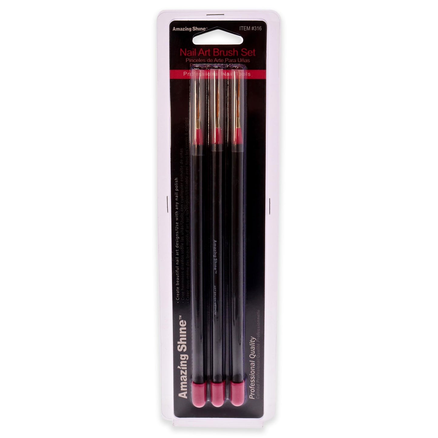 Amazing Shine Amazing Shine Professional 3 Piece Nail Art Brush Set Women Nail Art 3 Pc Beauty & Personal Care Amazing Shine
