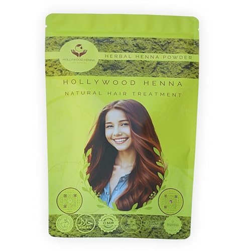Hollywood Henna Hair Powder (Herbal Henna Powder - 227g) Hair Treatment 100% Organic Henna Powder for Hair Coloring & Conditioning Chemical Cruelty