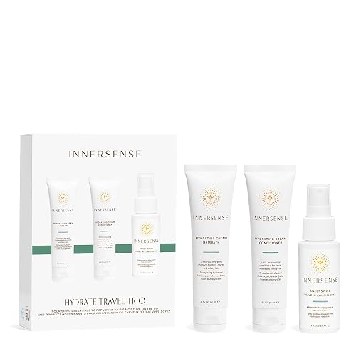 Innersense Organic Beauty - Hydrating Travel Hair Trio | Non-Toxic, Cruelty-Free, Clean Haircare (Hydrating Cream Hairbath + Conditioner, Sweet Spirit