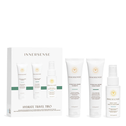 Innersense Organic Beauty - Hydrating Travel Hair Trio | Non-Toxic, Cruelty-Free, Clean Haircare (Hydrating Cream Hairbath + Conditioner, Sweet Spirit