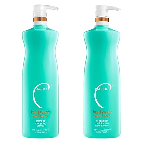 Malibu C Hard Water Wellness Shampoo and Conditioner Duo - Hydrating Hair Care for Shine & Manageability - Protects from Waterborne Elements That