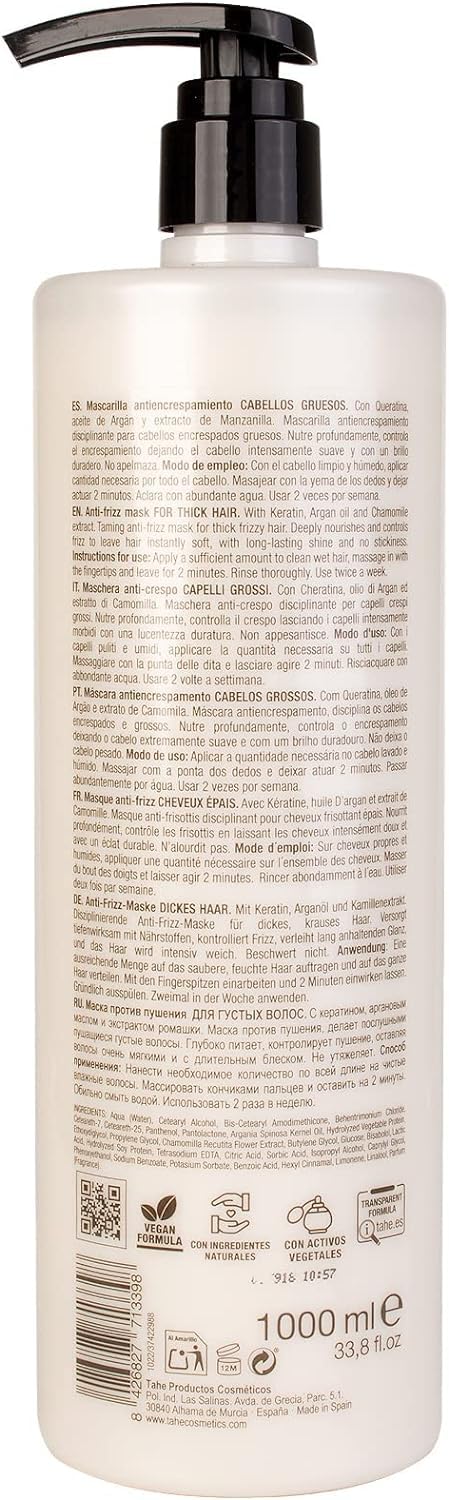 Tahe Miracle Gold Kit For Frizz Control - Shampoo 1000ml + Mask 1000ml + Styling Cream 100ml