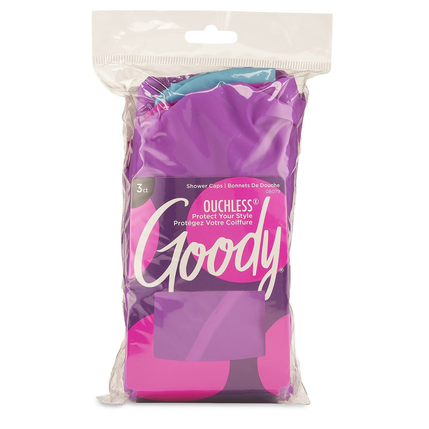 Goody Styling Essentials Shower Cap, 3 Count - Protect Your Hairstyle While Remaining Comfortable - Made With Durable And Waterproof Materials - Hair