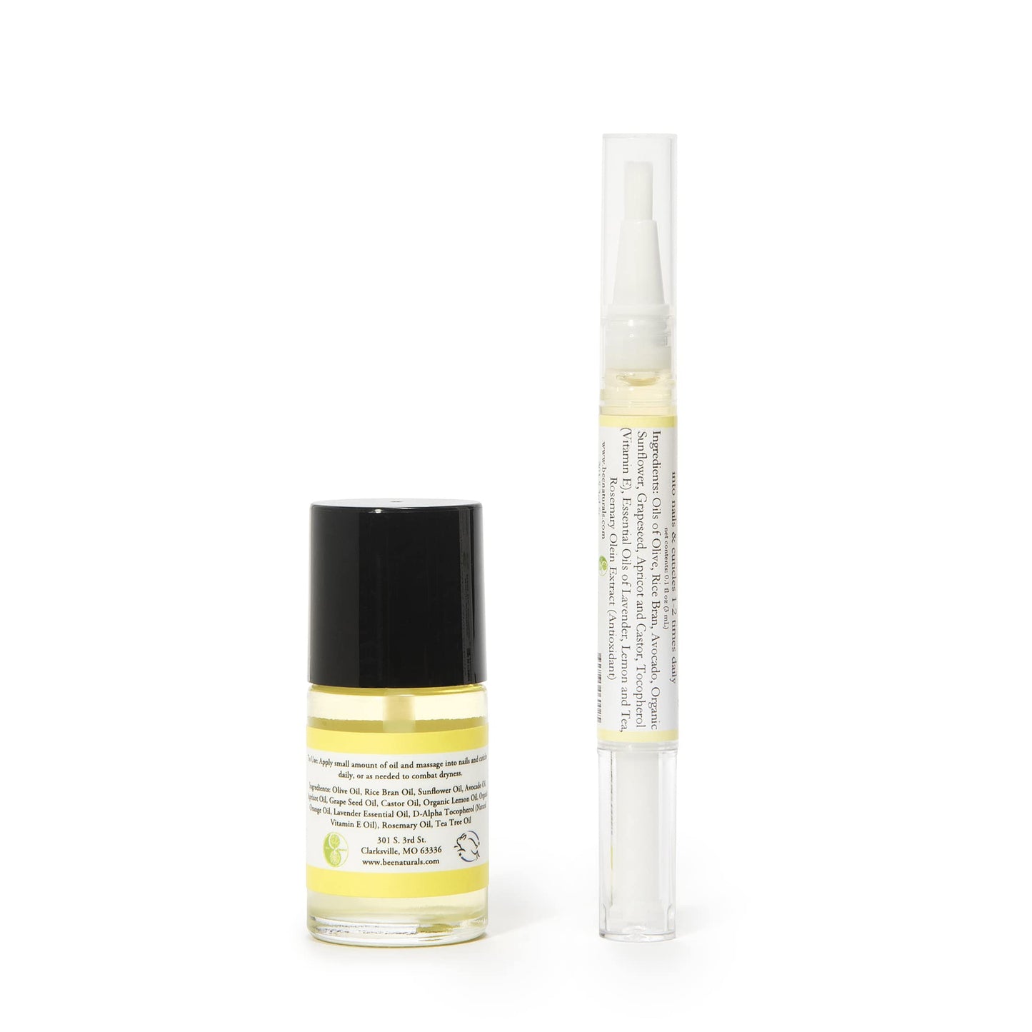 Bee Naturals Nail & Cuticle Oil 0.5 oz - Heals Cracked Nails & Rigid Cuticles. Deep moisture for nails and cuticles. Contains rich avocado and castor