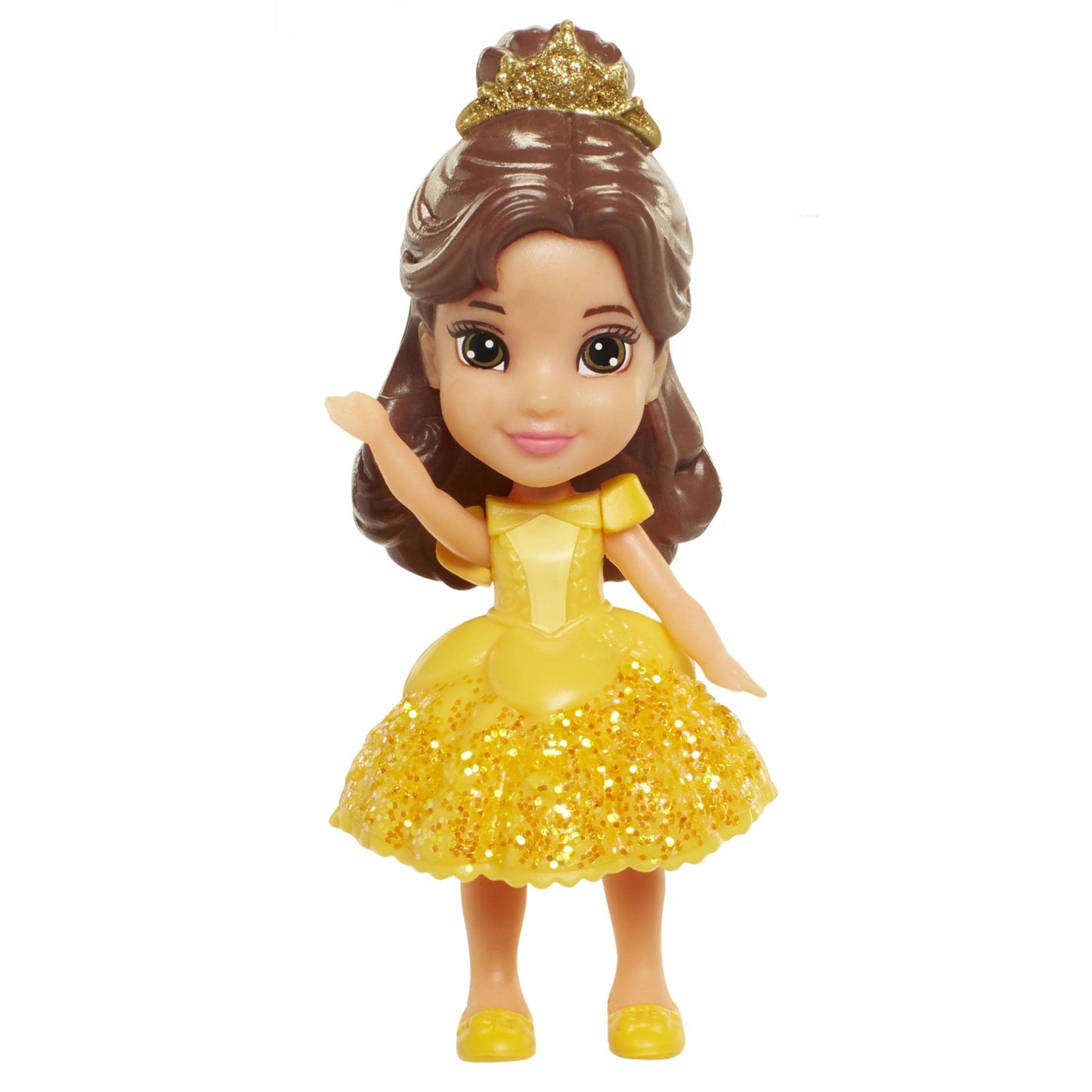 Jakks Pacific Disney Princess Belle Poseable Sparkle Collection Mini Toddler Doll 3.5"