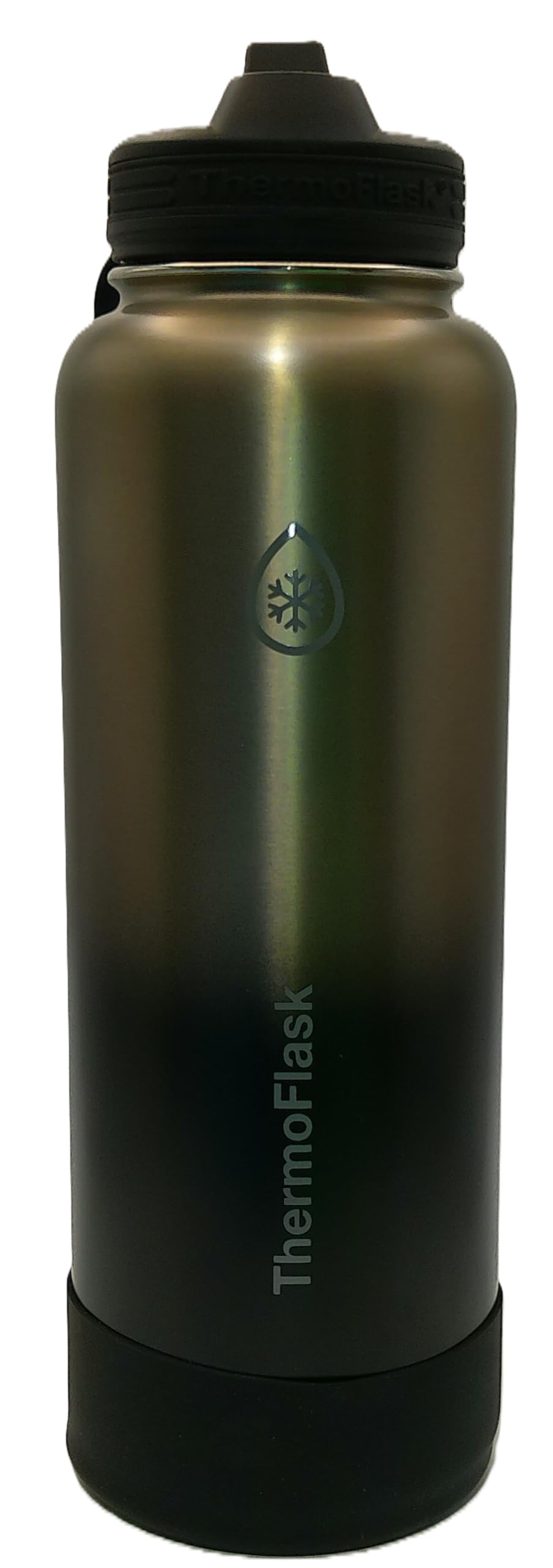 ThermoFlask Stainless Steel Water Bottle, 40 oz, 2-Pack (Silver/Blue Brushed)