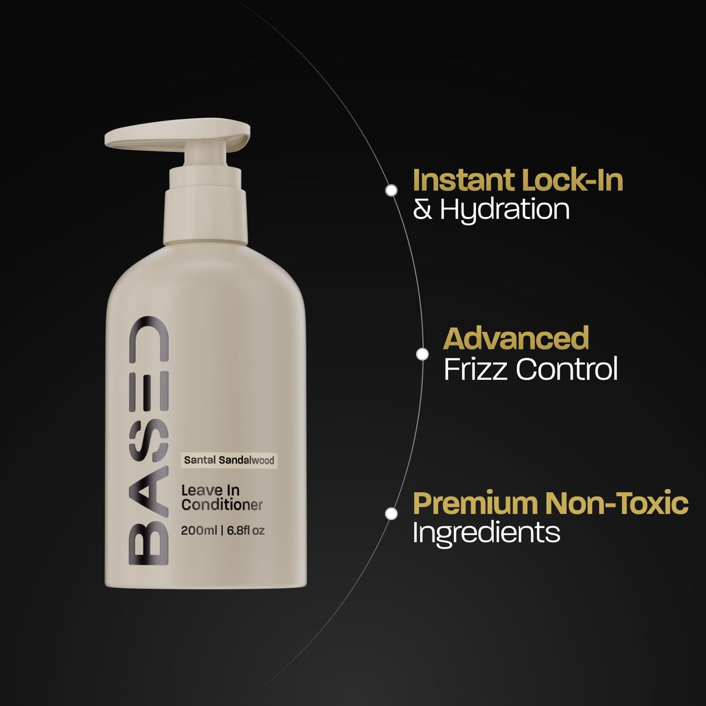 BASED Shampoo, Conditioner & Leave-In Conditioner Deluxe Bundle with Peppermint, Coconut & Avocado Oil, Deluxe Hair Bundle for Men, Two 12 fl oz & One