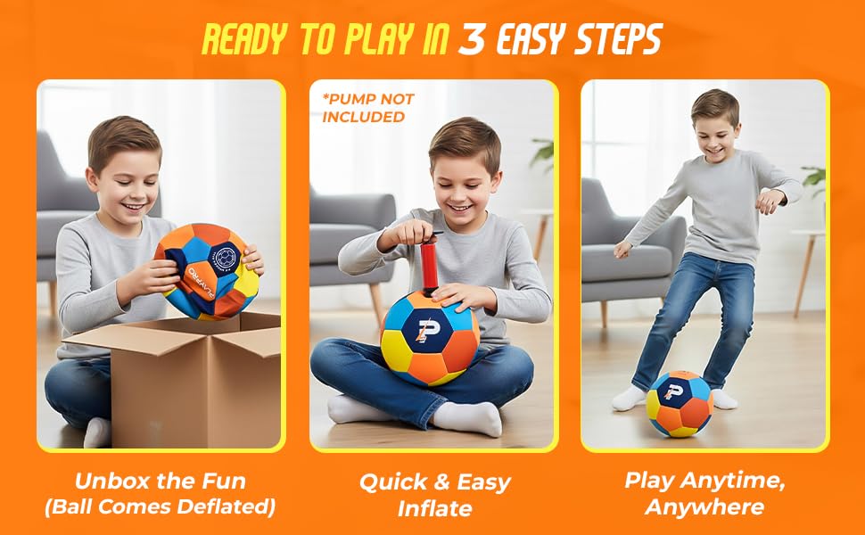 PLAYPRO Indoor House Training Soccer Ball, Size 4 (Blue, 4)