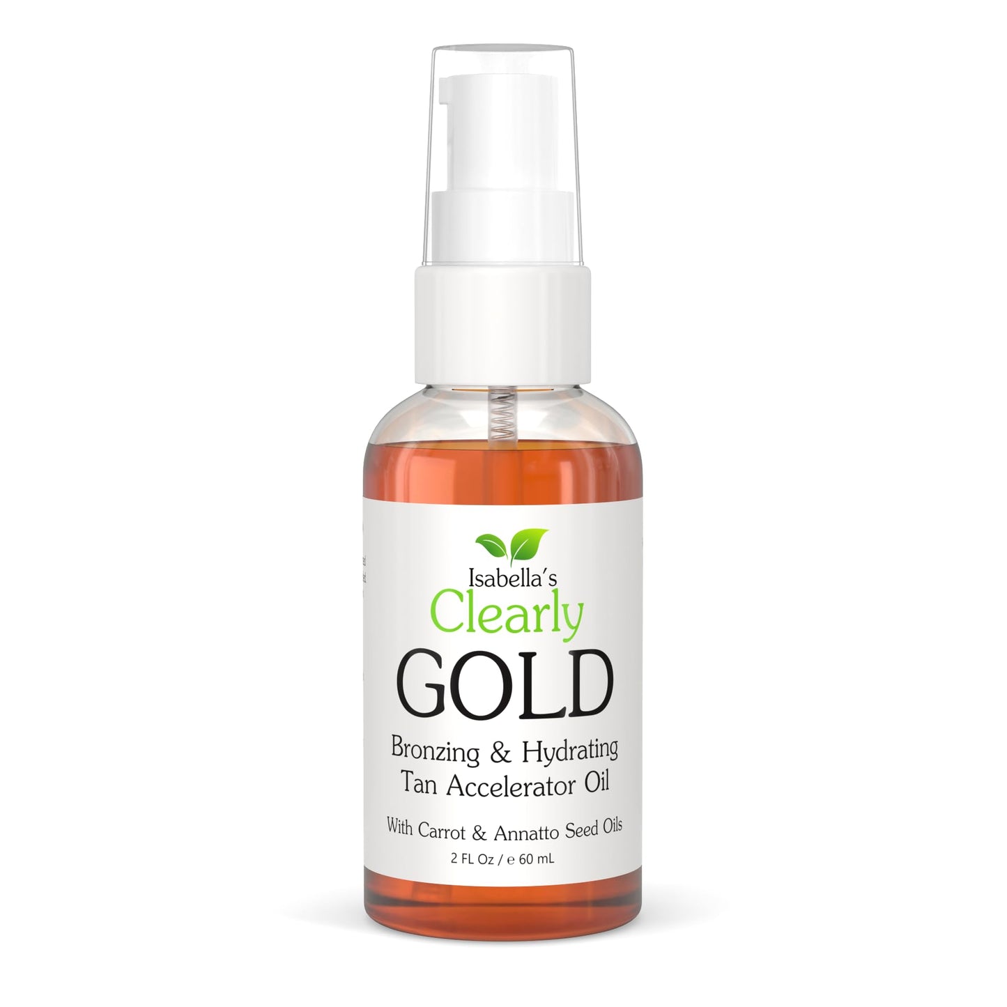 Isabella's Clearly GOLD, Natural Indoor and Outdoor Tanning Oil with Bronzer | Moisturizing Sun Tan Accelerator for a Healthy Bronze Glow with Carrot