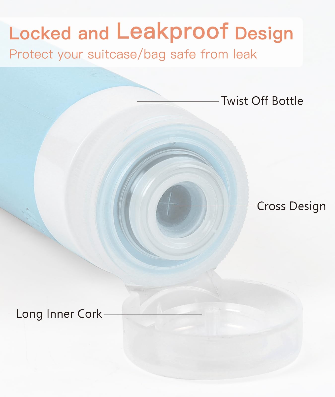 Quatish Travel Bottles for Toiletries 6 Pack, Original Patented Leakproof 3 oz Tsa Approved Travel Size Containers, BPA Free Silicone Shampoo Beauty and Personal Care Quatish