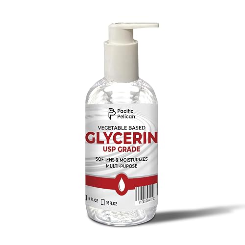 Pacific Pelican Vegetable-Based Glycerin | USP Grade | Softens & Moisturizes | Multi-Purpose (8 fl oz)