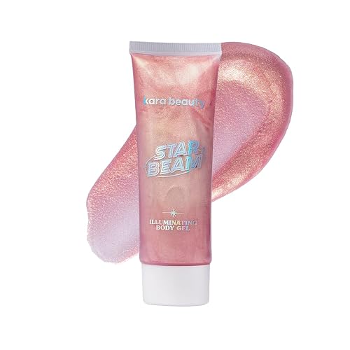 STARBEAM Illuminating Body Gel for Face & Body - Pink Glitter Gel with Argan Oil - Festival Body Glitter & Hydrating Shine - Perfect for Rave Outfits
