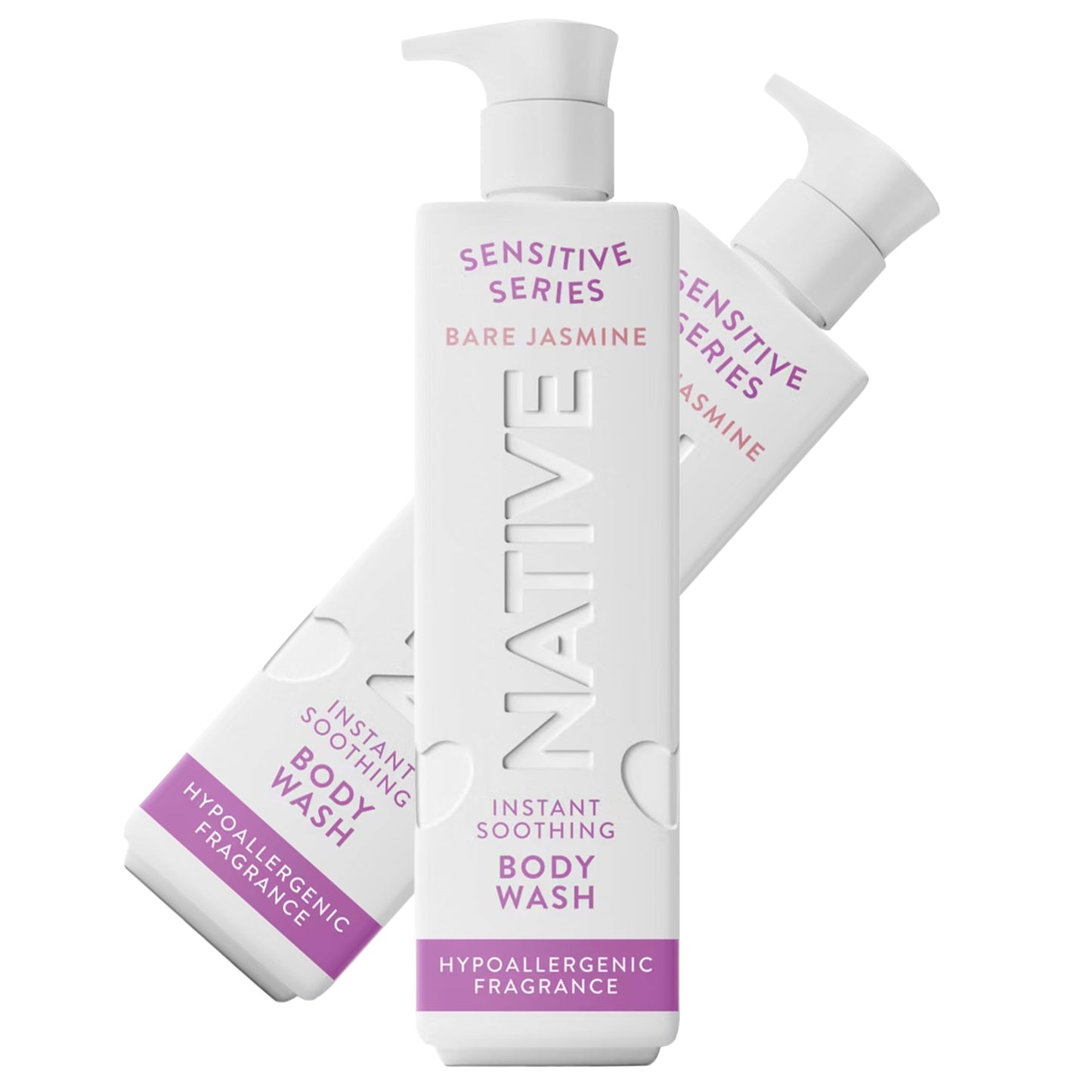 Native Sensitive Series Hypoallergenic Fragrance Free 24-Hour Hydrating Body Wash - Bare Jasmine - 18 fl oz: Paraben-Free, Sulfate-Free, Plastic Pump