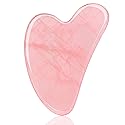 Ecoswer Gua Sha Facial Tool,Guasha Tool for Face,Facial and Body Massager,Natural Stones Rose Quartz,Scraping and SPA Acupuncture Therapy