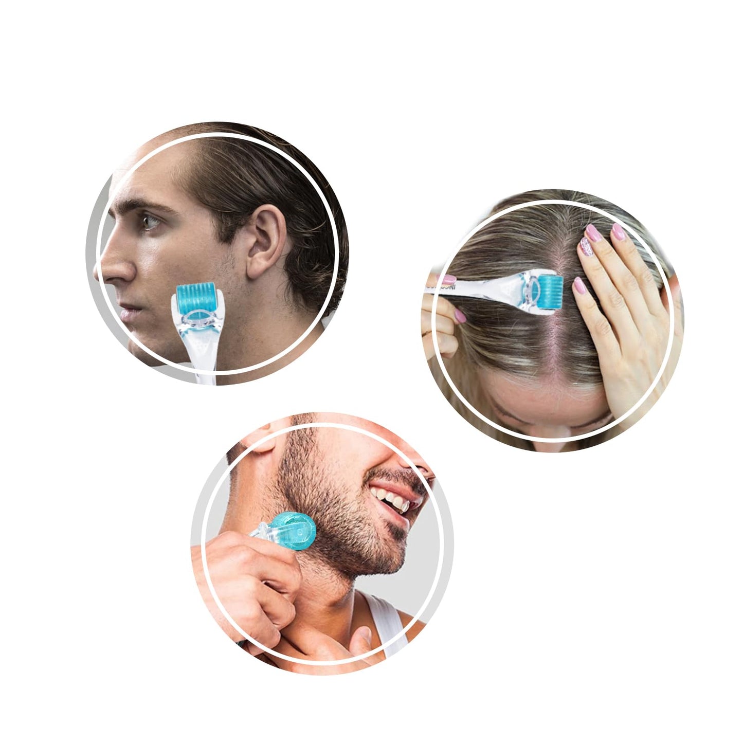 Derma Roller Microneedle Roller, 200 Real Individual Titanium 0.25mm Microneedling Roller, Micro Needling Roller for Home Use Men Women