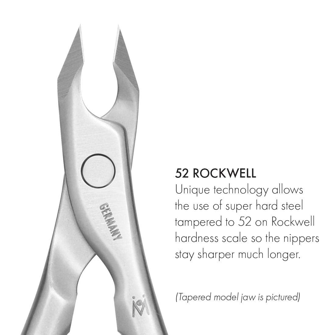GERMANIKURE Standard Professional Cuticle Trimmer - 1/2 Half Jaw Nipper - Ethically Made in Germany - FINOX Stainless Steel Sharp Cuticle Remover
