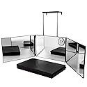 SELF FIND 3 Way Mirror for Hair Cutting, 360° Mirror for Haircuts for Men, Barber with Height Adjustable Telescoping Hooks for Makeup and Hair Styling