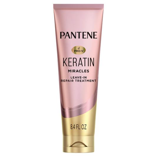 Pantene Keratin Leave-In Conditioner with Argan Oil, Protein Treatment for Dry, Damaged & Color-Treated Hair, Repairs Split Ends