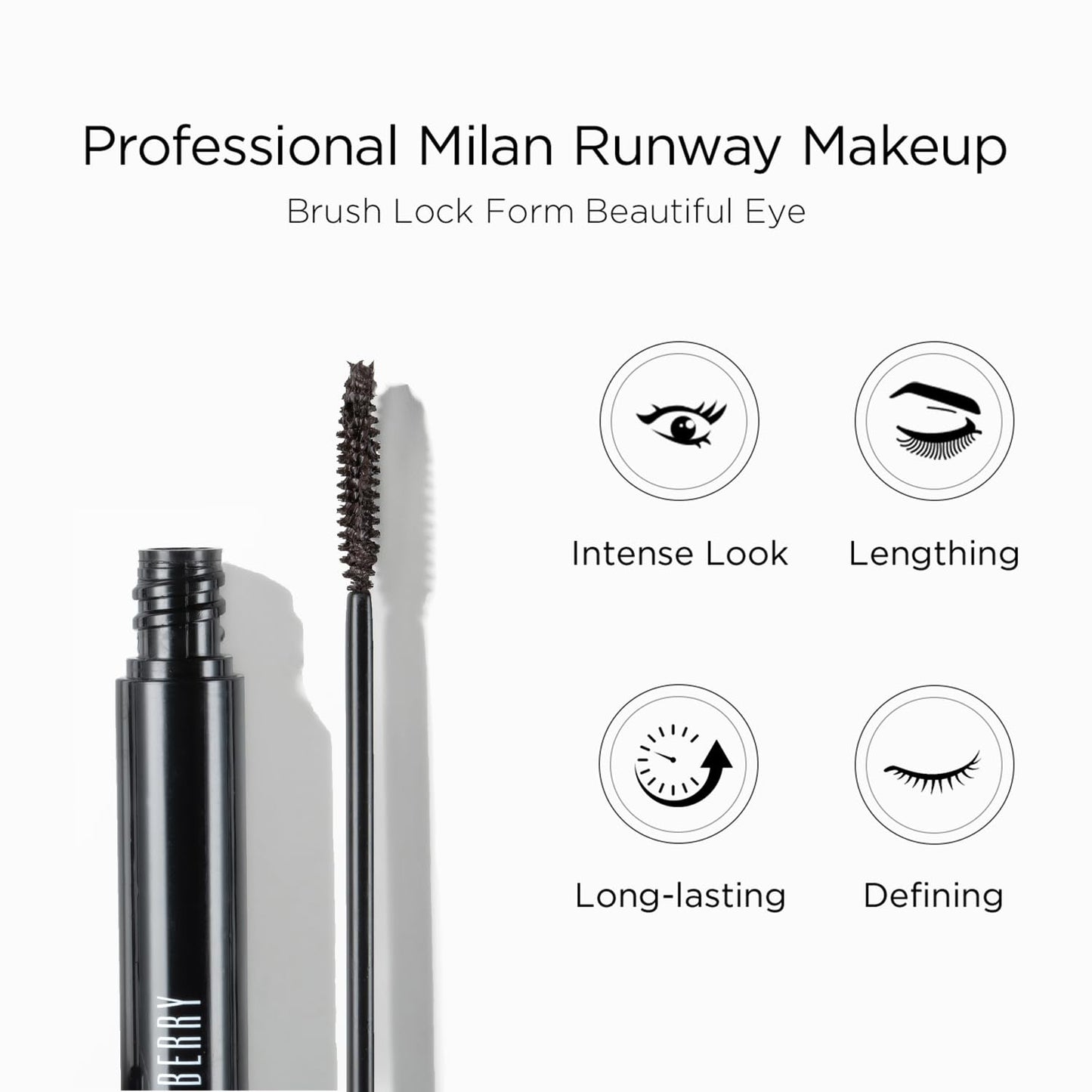 Lord and Berry Back in Brown High Definition Mascara - Water Resistant Mascara - Intense Brown Color - Easy to Apply - 1351 Deep Brown - 0.6 oz
