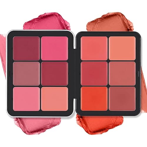 12 Colors Blush Palette,Highlighter Blush Powder Makeup,Long-Wearing,Smudge Proof,Natural-Looking,Blendable Cruelty-Free Matte Finish,Contour