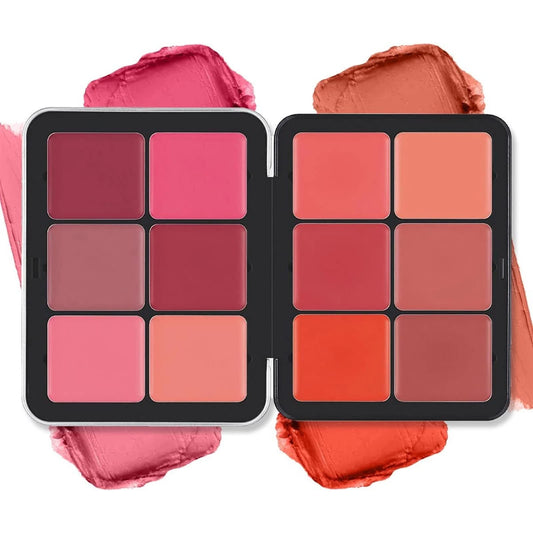 12 Colors Blush Palette,Highlighter Blush Powder Makeup,Long-Wearing,Smudge Proof,Natural-Looking,Blendable Cruelty-Free Matte Finish,Contour