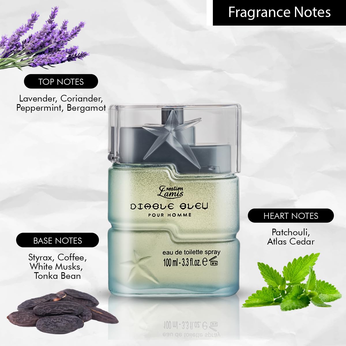 Diable Bleu By Creation Lamis 3.4 oz Eau De Toilette Spray for Men