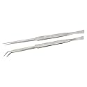 Jewel Tool 2 Piece 12" Extra Long Tweezer Set | Stainless Steel Construction | Includes 1 Straight And 1 Angled Narrow Tip | Versatile Applications
