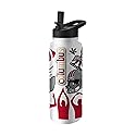 Logo Brands NCAA Ohio State Buckeyes 34oz Native Quencher Bottle - Double-Wall Insulated, Stainless Steel, No-Spill Lid, Easy Carry Handle