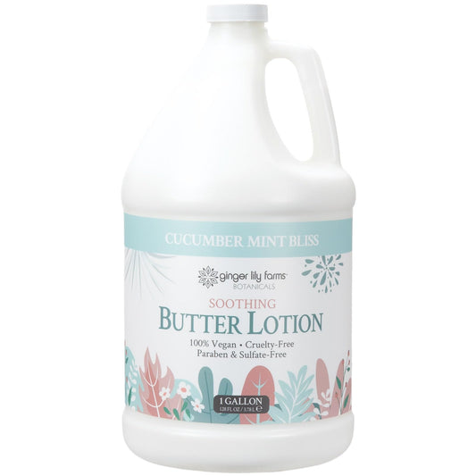 Ginger Lily Farms Botanicals Soothing Butter Lotion for Dry Skin, 100% Vegan & Cruelty-Free, Cucumber Mint Bliss Scent, 1 Gallon (128 fl oz) Refill Beauty & Personal Care Ginger Lily Farms
