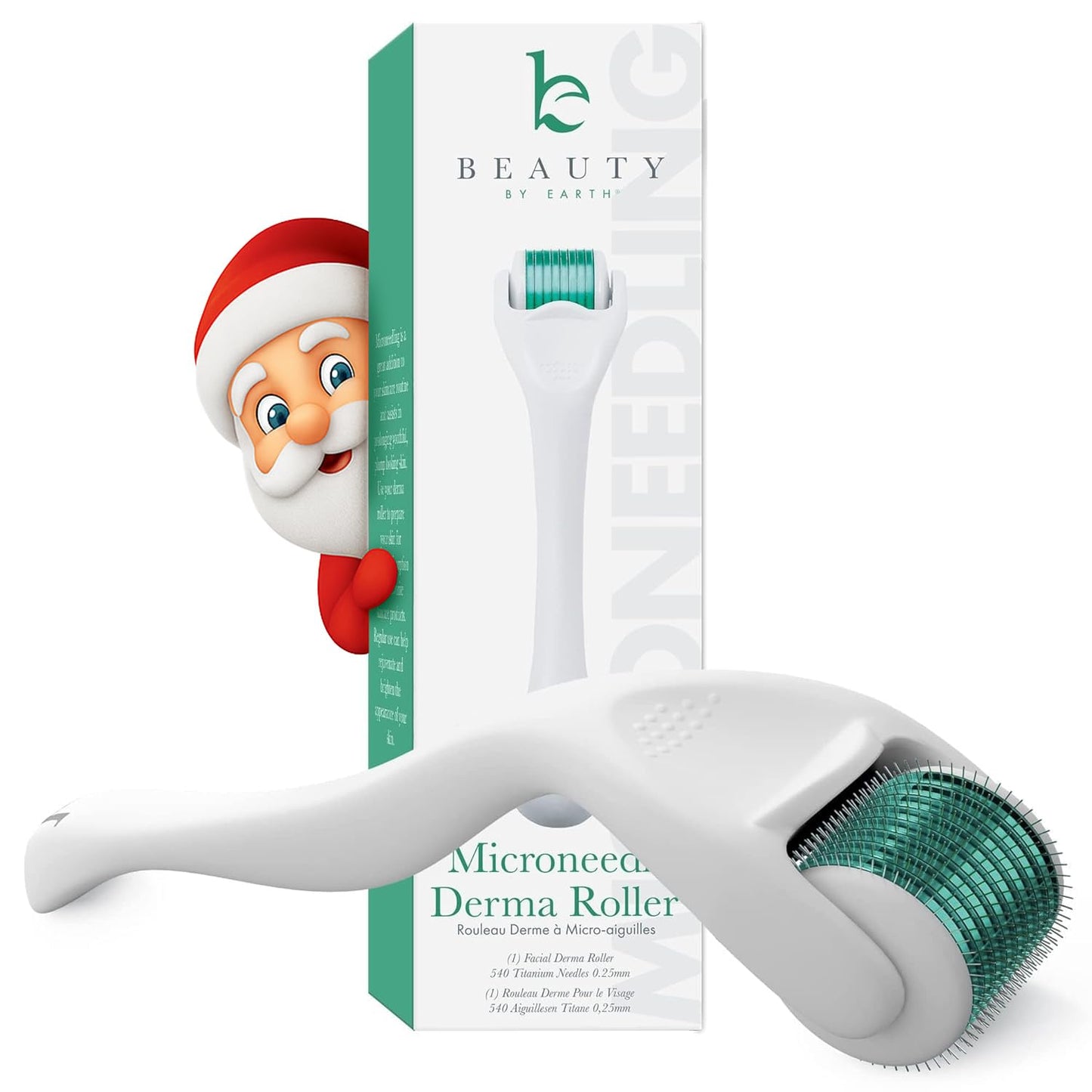 Derma Roller for Scalp, Beard & Face - Microneedling Roller with 540 Titanium 0.25mm Micro Needles, Microneedle Tool for Hair, Skincare Tools