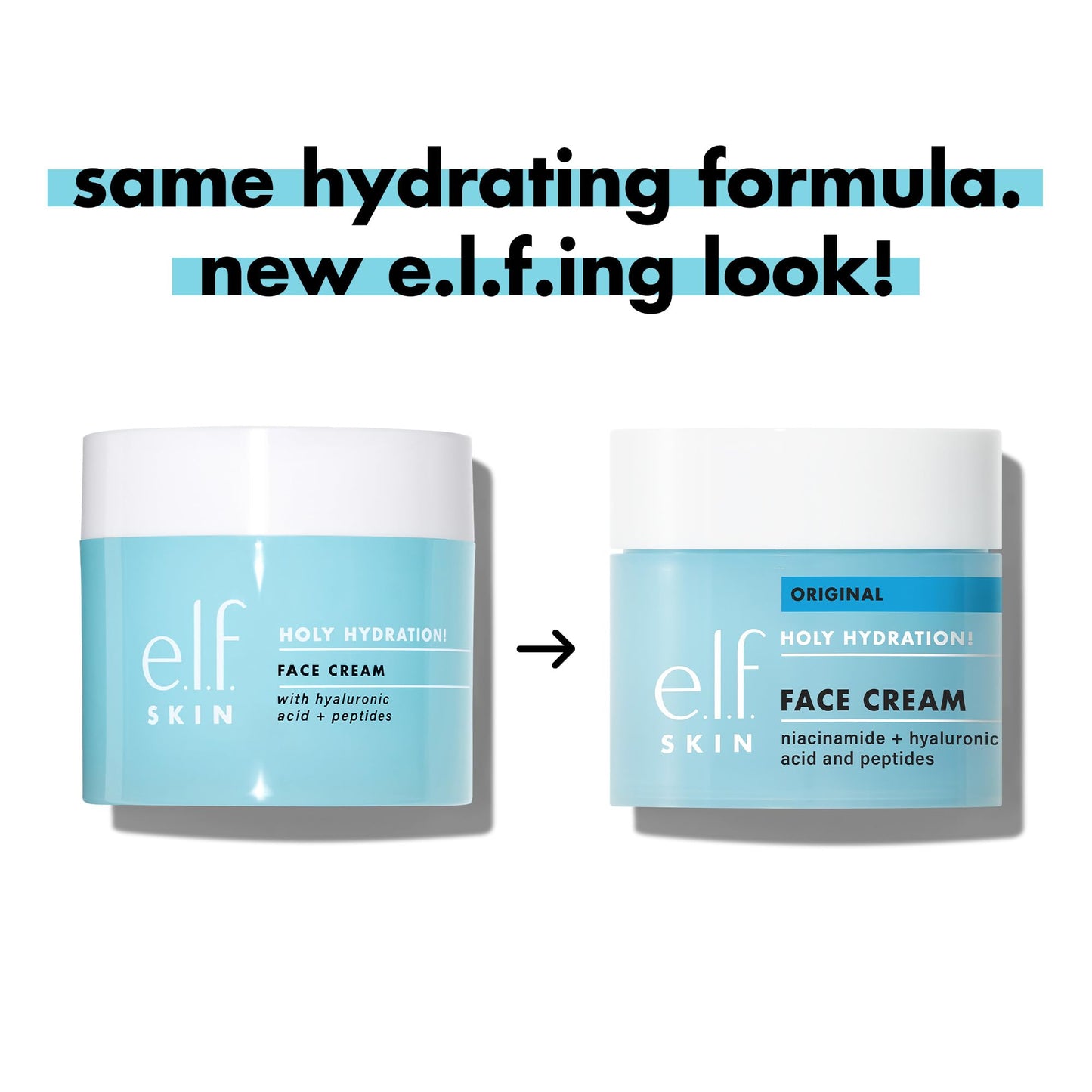 e.l.f. SKIN Holy Hydration! Face Cream with Hyaluronic Acid, Niacinamide & Peptides, Nourishing & Plumping Moisturizer, Vegan & Cruelty-Free