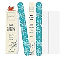 Onsen Japanese Nail Shape & Shine Kit | 3-Way Nail Buffer Block w/ 2 Extra Pads & 6-Pack Professional File 120/180 Grit for Natural and Acrylic Nails