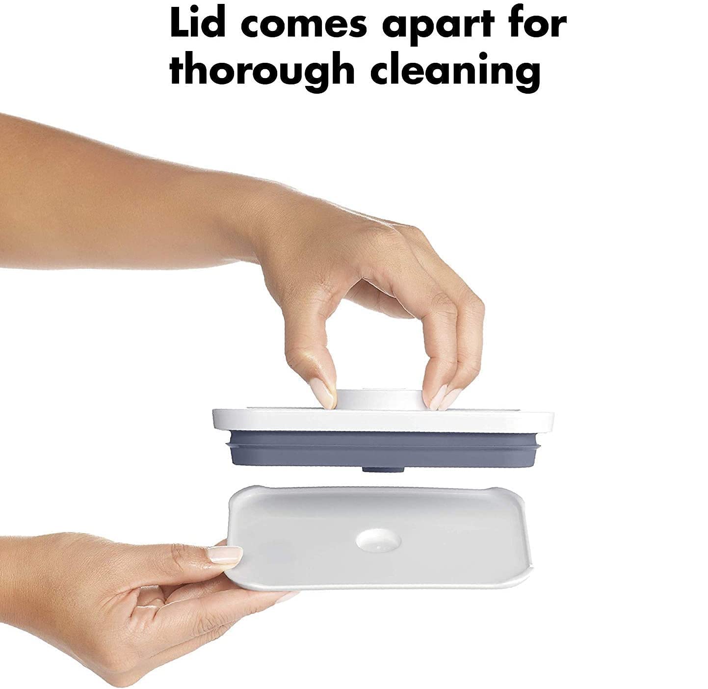 OXO Good Grips POP Container - Airtight Food Storage - 0.4 Qt Square (Set of 4) for Dried Herbs and More