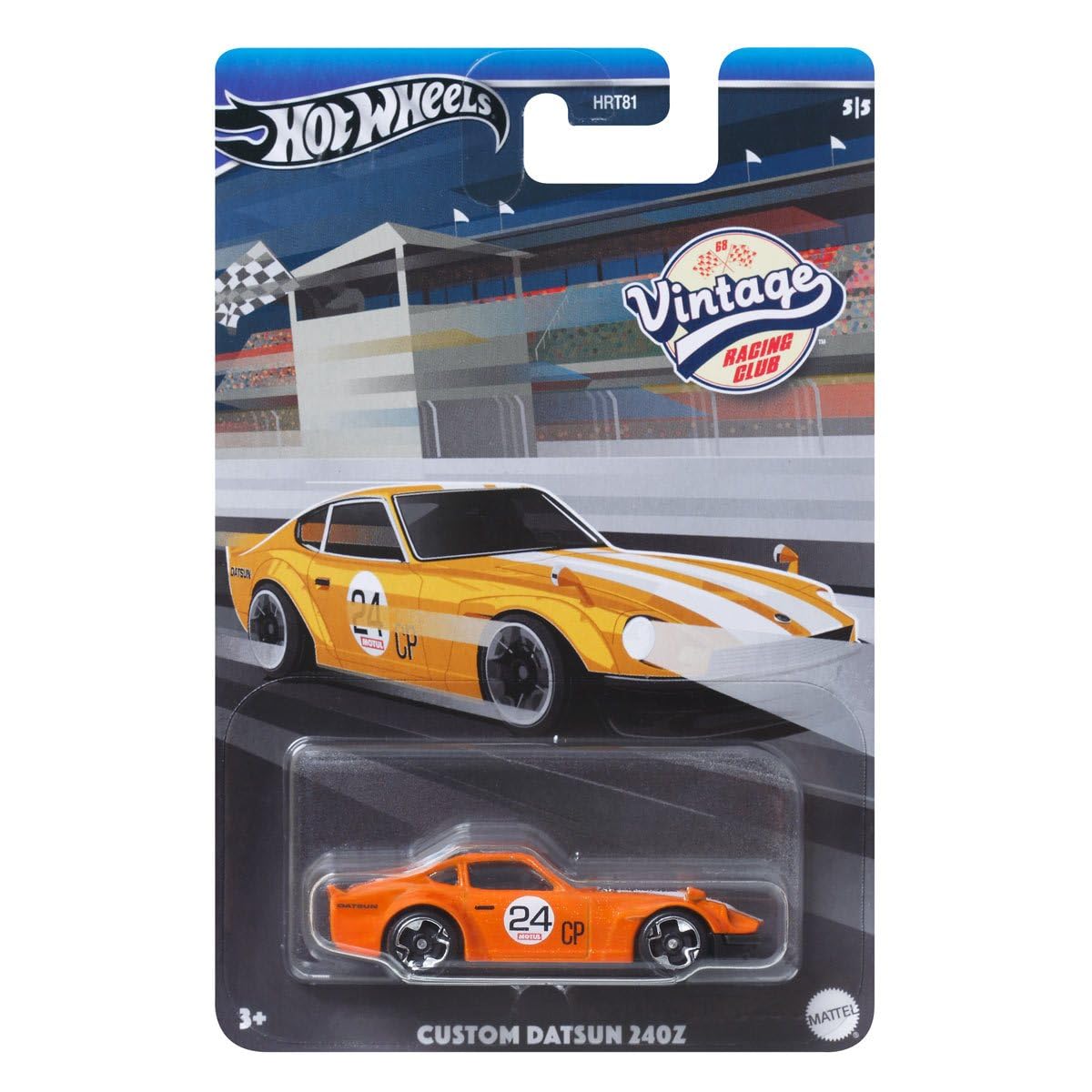Hot Wheels 2024 Vintage Racing Club - Bundle of 2 (HRT81‑956B) | Custom Ford Maverick & Custom Datsun 240Z | 1:64 Die‑Cast Collector Cars - Ages 3+