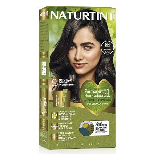 Naturtint 2N Brown Black Permanent Hair Color (Pack of 1), Ammonia Free, Vegan, Cruelty Free, up to 100% Gray Coverage, Long Lasting Results