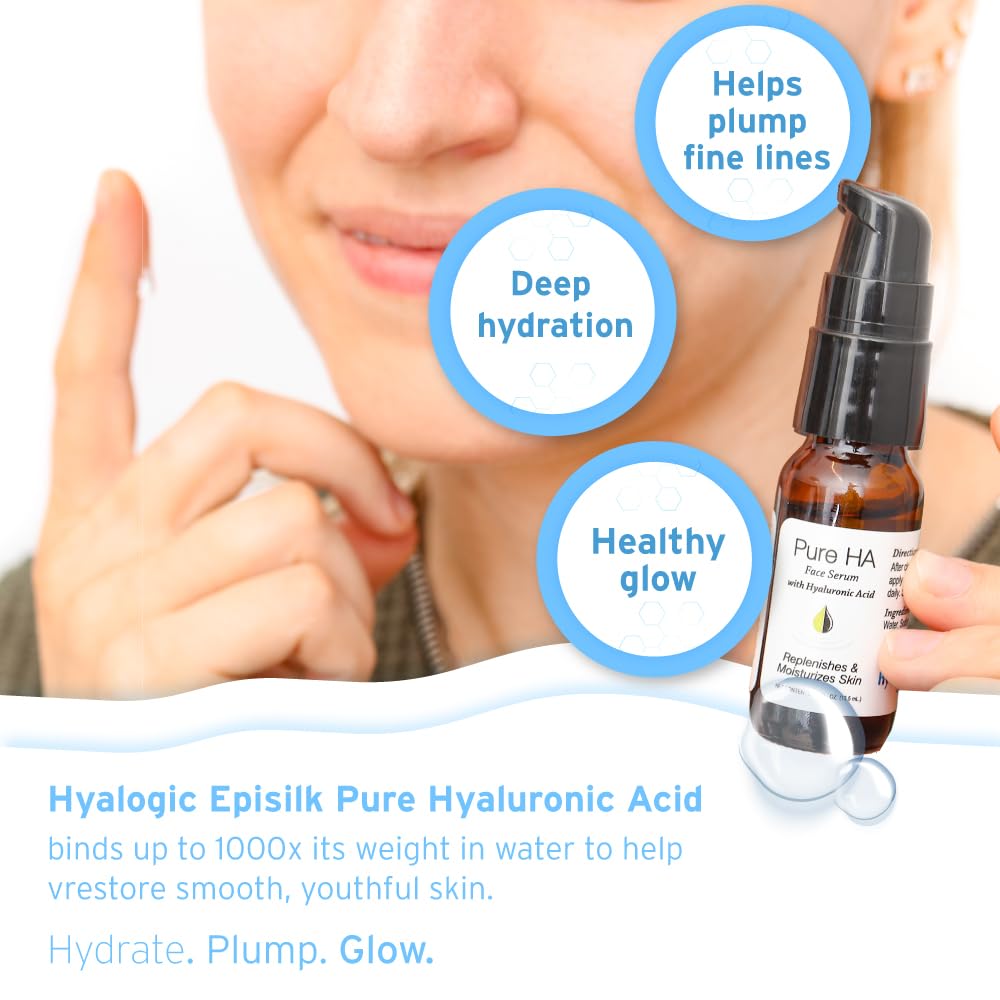 Hyalogic Episilk Pure HA Facial Serum - Face Serum with Hydrating Hyaluronic Acid - Moisturizing Skin Care to Soften & Hydrate the Skin - Non Greasy