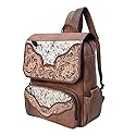 American Darling Western Backpack Handcrafted from Hair-On Cowhide & Genuine Leather | Tooled Floral Trim & Multi-Pocket Design