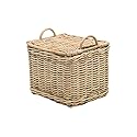 KOUBOO Rattan Core Rectangular Storage Basket, Wicker Basket with Lid, Living Room Basket, Toy Basket, Decorative Bin, Home Organizer, Natural