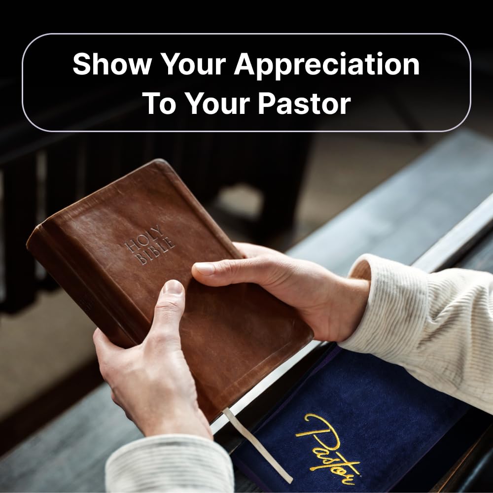 Swanson Christian Products Embroidered Hand Towels - 'Pastor' - Gifts for Pastor, Clergy, & Ministers - Pastor Towel - Hand Towel with Gold Lettering…