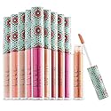 Nicole Miller Lip Gloss Collection Shimmery Glosses for Women and Girls Long Lasting Color Set with Rich Varied Colors, Pink Glossy, 10 Count (Pack