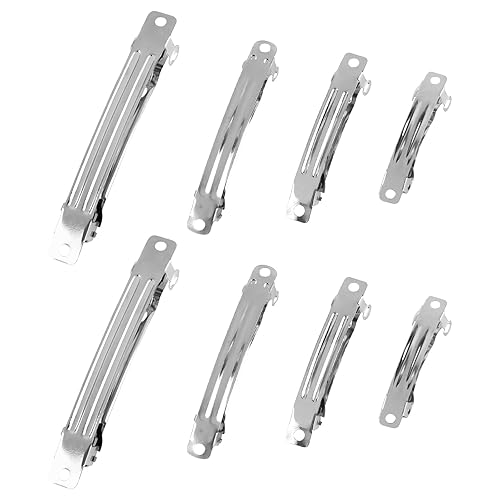 AUEAR, French Barrette Iron Rectangle Hair Clips for DIY Clip Craft Bows (120 Pack, 4 sizes)