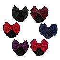 Driew Hair Clip, 6 Pcs Hair Net with Bow Hair Snoods for Women, Velvet, Polyester, Metal