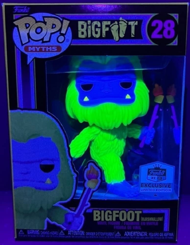 Funko 69592 Pop! Myths - Bigfoot with Marshmallow HQ Blacklight Exclusive Limited Edition #28