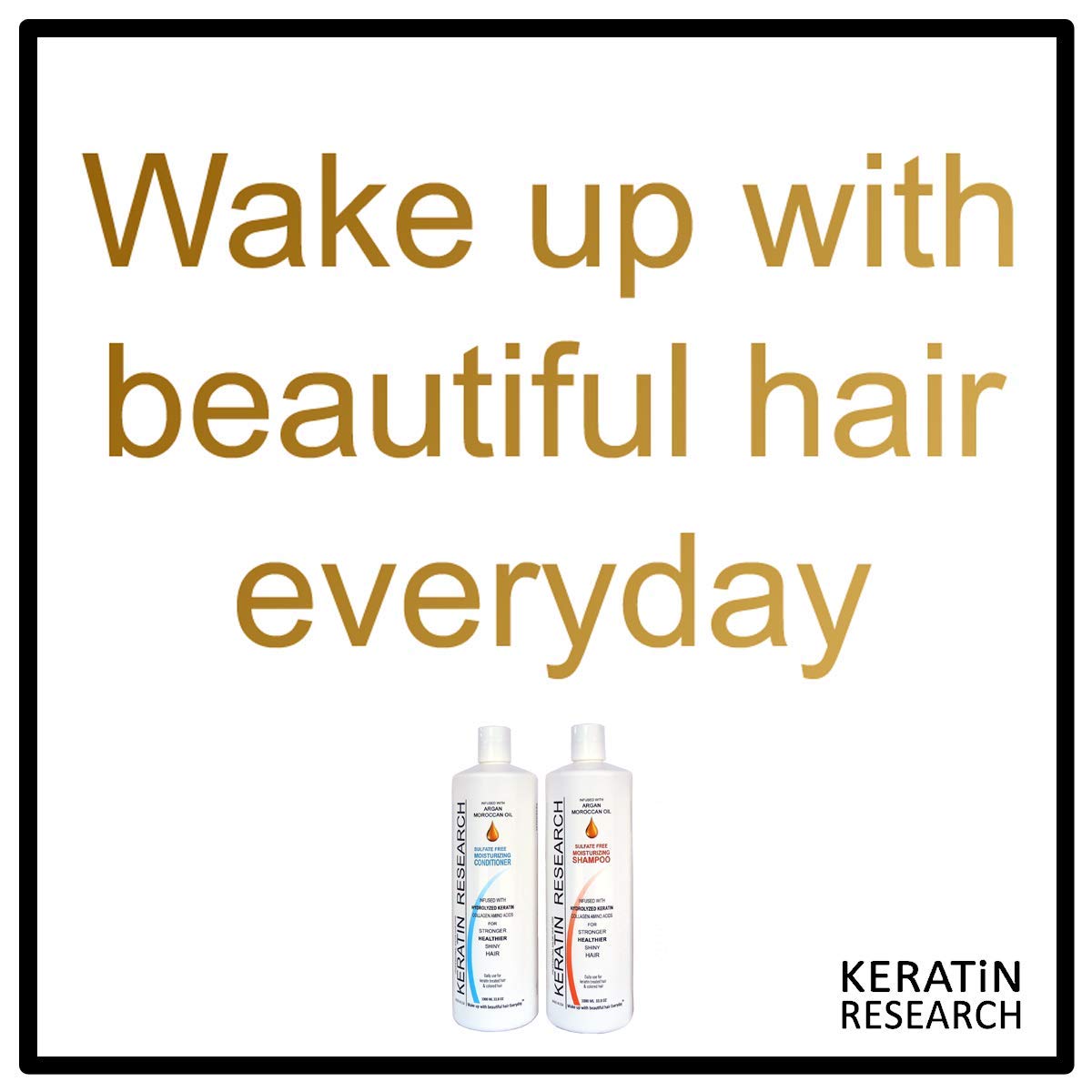 Sulfate Free Shampoo & Conditioner 2x 1000ml Bottles Value Set infused with Moroccan Argan Oil, By Keratin Research post keratin treatment shampoo