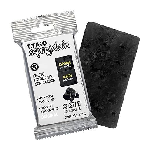 T.Taio Esponjabon Soap Sponge - Cleansing Shower Scrubber - Cleaning Bath Wash Scrub - Oil Removal - Massage & Lather Foot, Elbow, & Face - Bathroom